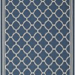 Safavieh Area Rug, Courtyard, Navy/ Beige, 6' 7" x 9' 6"