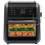 12 Quart 5-in-1 Air Fryer with Integrated Smart Thermometer. 28 Presets - Black