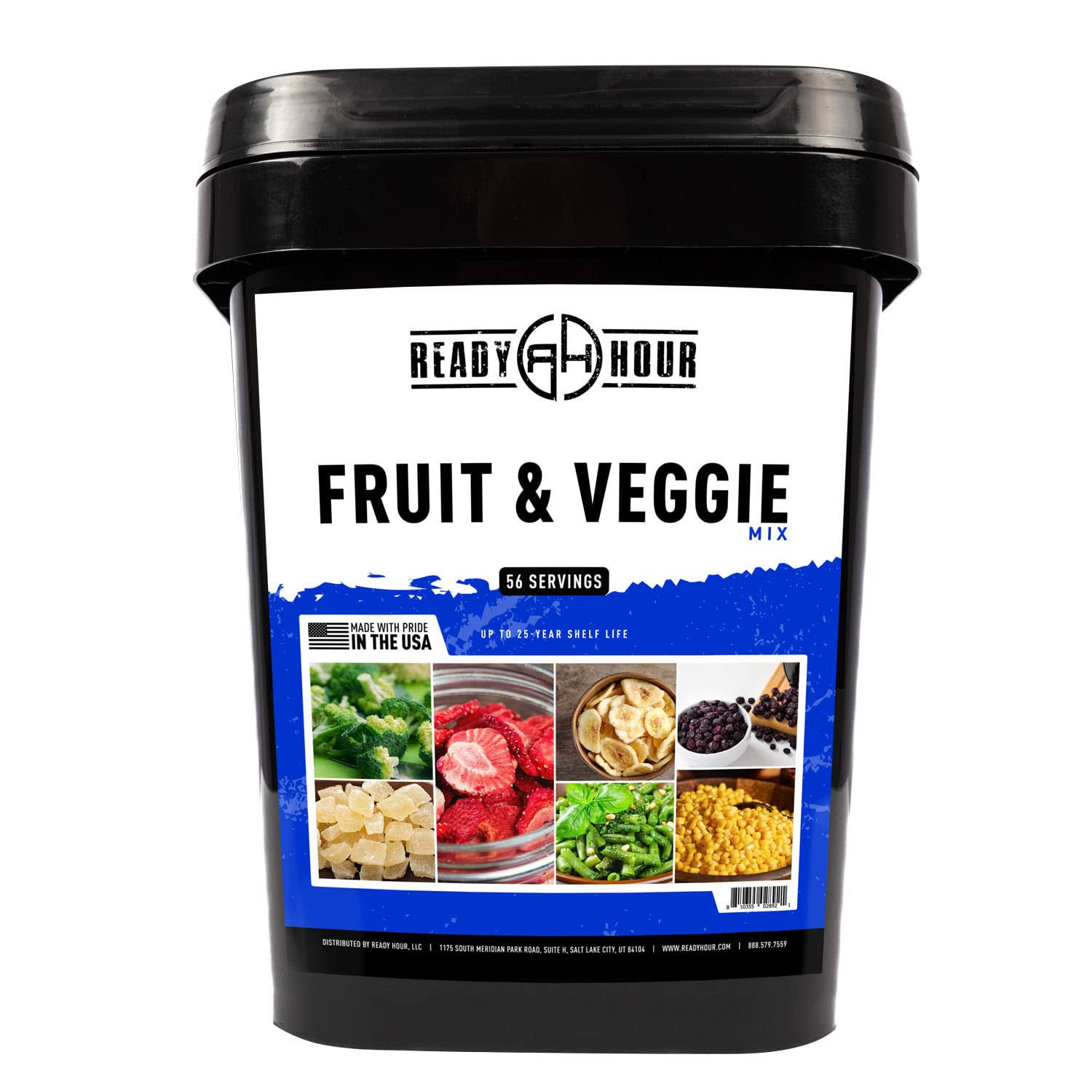 bfcb8f18c3d12c9bbf322b2ff03e3f8ff49e5ae688bcb32a9e02a90da3bfd5b9.jpg Ready Hour Fruit & Veggie Mix Real Non-perishable Freeze-Dried Food 30-Year Shelf Life Portable Emergency and Adventure Food Supply Durable Flood - Image 1