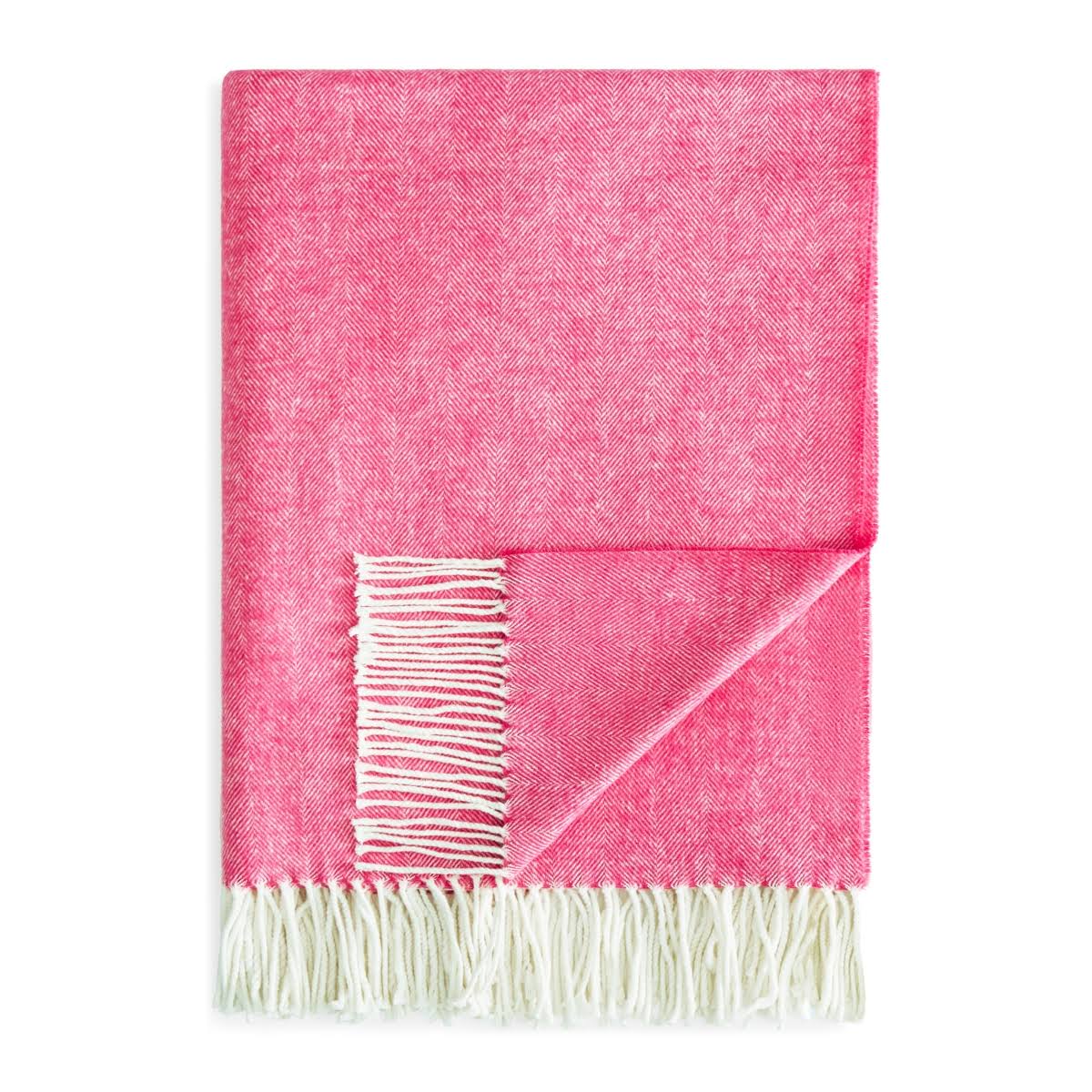 bfdeb3df024451dc06a6a35e73bc389167c0b9fe75b9133a110ee9488bee34d1.jpg Lands Downunder Italian Herringbone Throw Blanket; Wild Orchid Pink - Image 1