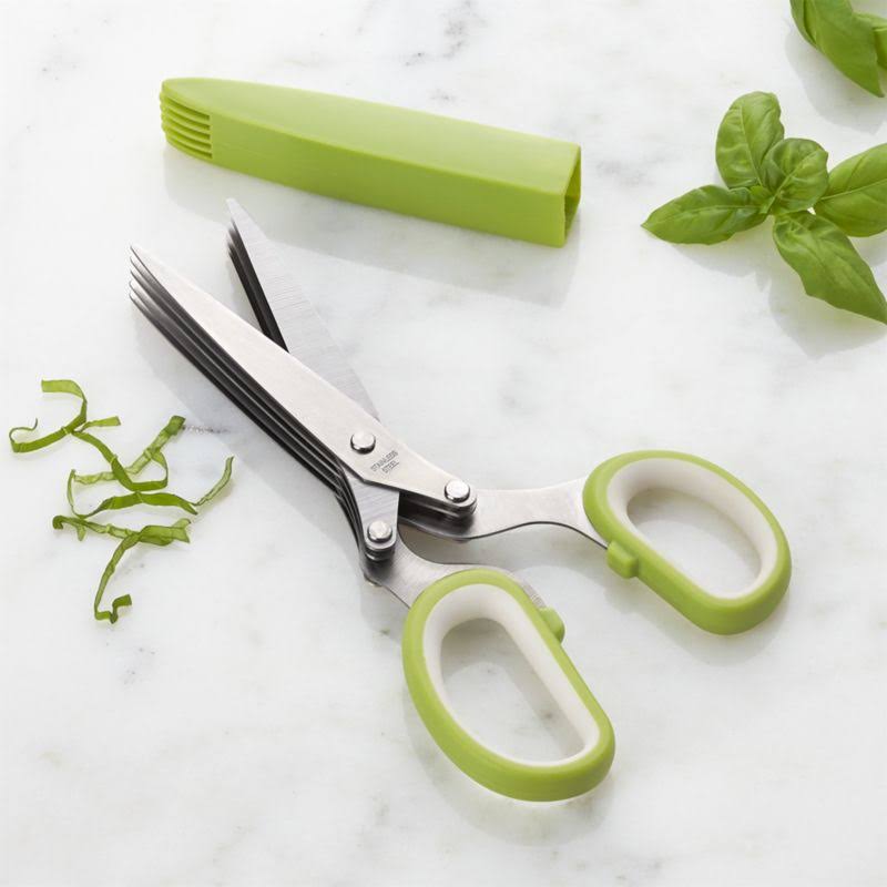 bfefa99284a0a1713dcf3b5c8f48836442dab31d5c7ef076f2364a58b701f599.jpg Mastrad 5 Blade Herb Scissors with Cleaning - Image 1