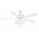 Hampton Bay Glendale 52 in. Indoor White Ceiling Fan with Light Kit