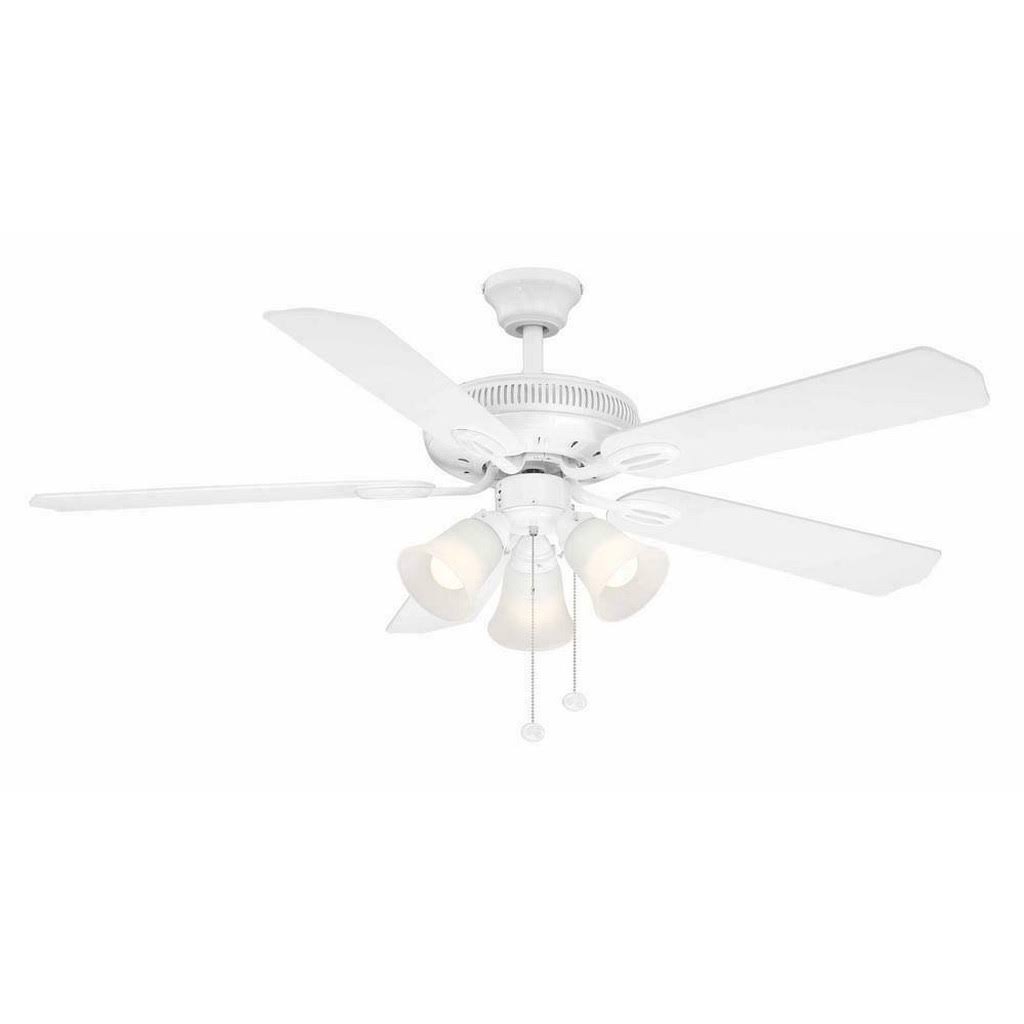 c003fd942b46f18cd0a90745ae472e6b058289c9dc1528c72caadee17f8ee997.jpg Hampton Bay Glendale 52 in. Indoor White Ceiling Fan with Light Kit - Image 1