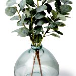 Better Homes & Gardens 12" Artificial Green Eucalyptus in Blown Glass Vase