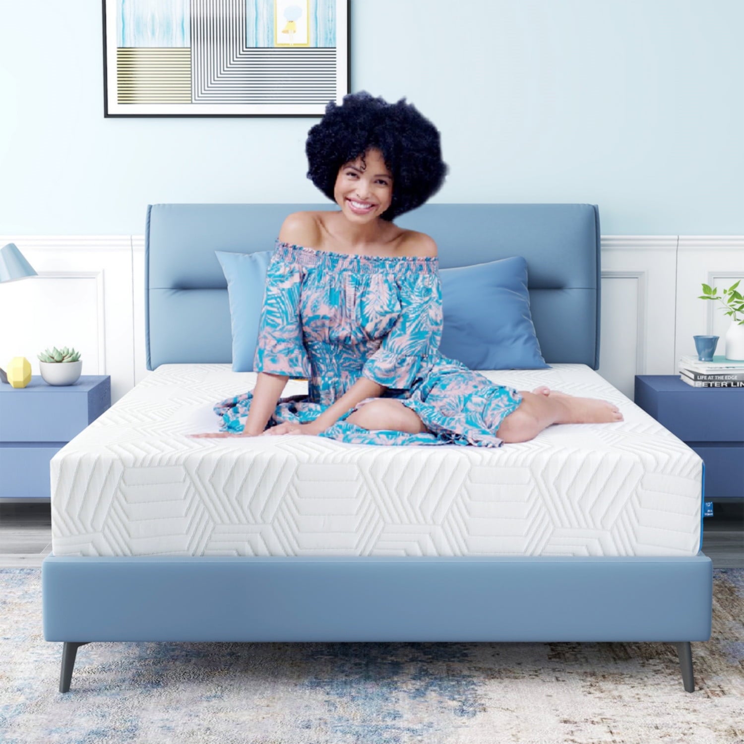c00e54990fffca7f21b7cc024173bc9468664907afe500bc790052f76b7e218b.jpg Mattress Bed in a Box. Memory Foam Mattress infused with Green Tea and Cooling Gel.12 inches. Made in USA - Image 1