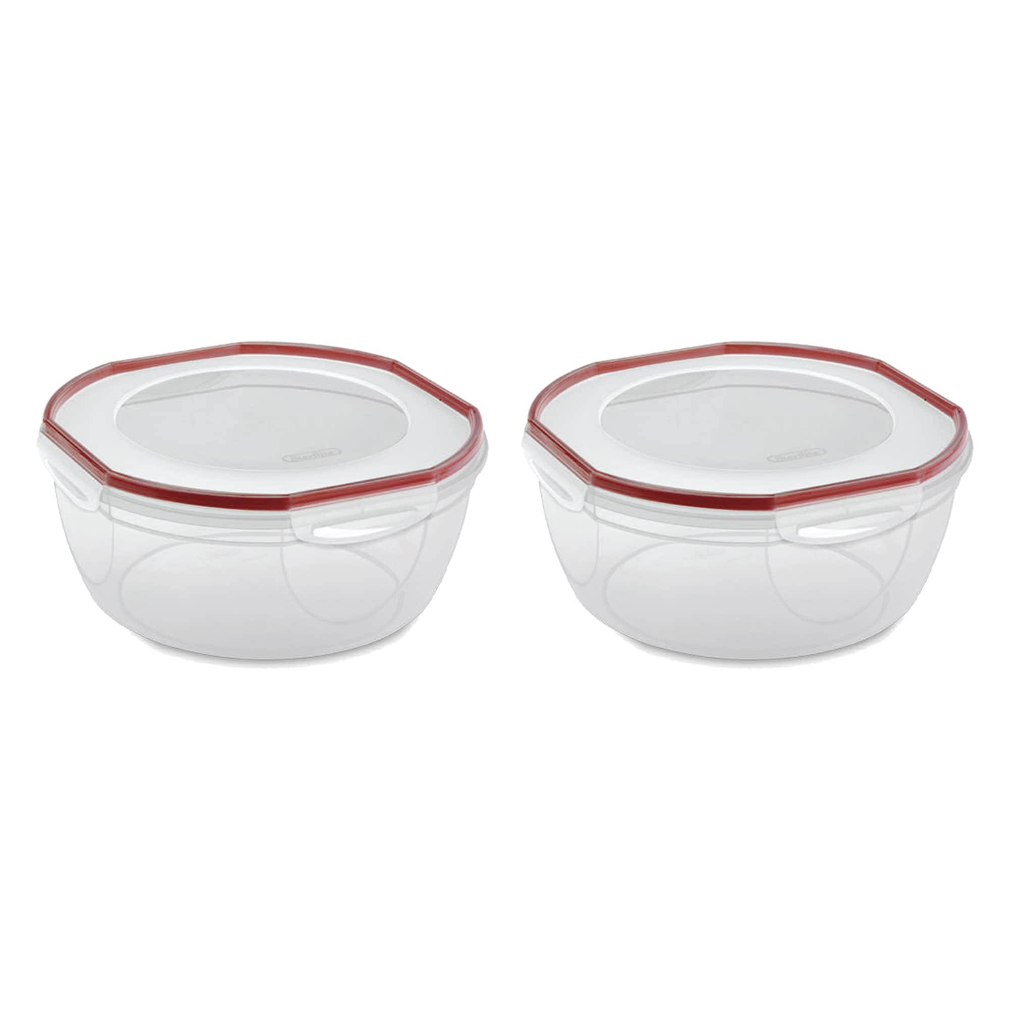 c0449387e484573f8a1decd362958f40b726db747b6119c6ef4a95dc4de0ee08.jpg Sterilite Ultra Seal 8.1 Qt. Plastic Food Storage Bowl Container (2-Pack) - Image 1