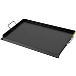 VEVOR Carbon Steel Griddle, Griddle Flat Top Plate, Griddle for BBQ Charcoal/Gas Gril with 2 Handles, Rectangular Flat Top Grill with Extra Drain