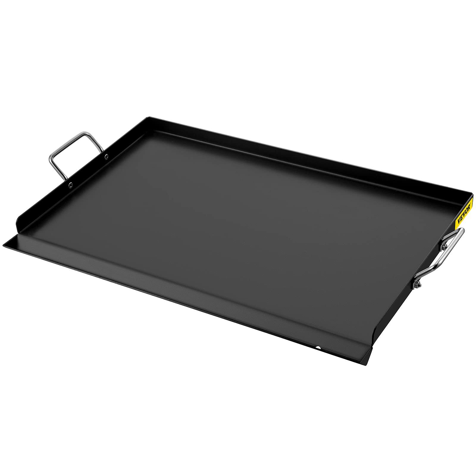 c05aa9db461b8f7b6089835ccc4715ca964799f8d414044912732a069b5e6f7c.jpg VEVOR Carbon Steel Griddle, Griddle Flat Top Plate, Griddle for BBQ Charcoal/Gas Gril with 2 Handles, Rectangular Flat Top Grill with Extra Drain - Image 1