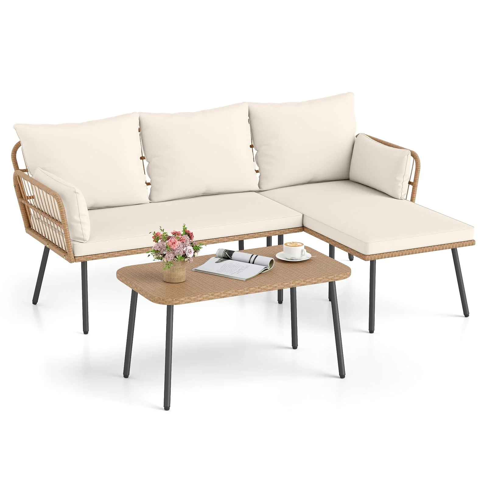 c063a663c0b52bdb1769f14d6e662c569e0eea2f28abdc15728694d4a8b62684.webp Tangkula 3 Pieces L-Shaped Patio Furniture Set for Backyard Porch Balcony - Image 1