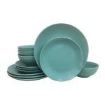 The Big One Solid Coupe 12-Piece Dinnerware Set, Blue