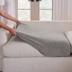 SureFit Cedar Stretch Textured Sectional Slipcover Large Couch Cushion - 40x40x8 - Gray
