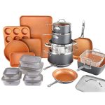 Gotham Steel 32 Piece Cookware Set, Bakeware and Food Storage Set, Nonstick Pots and Pans, Gray