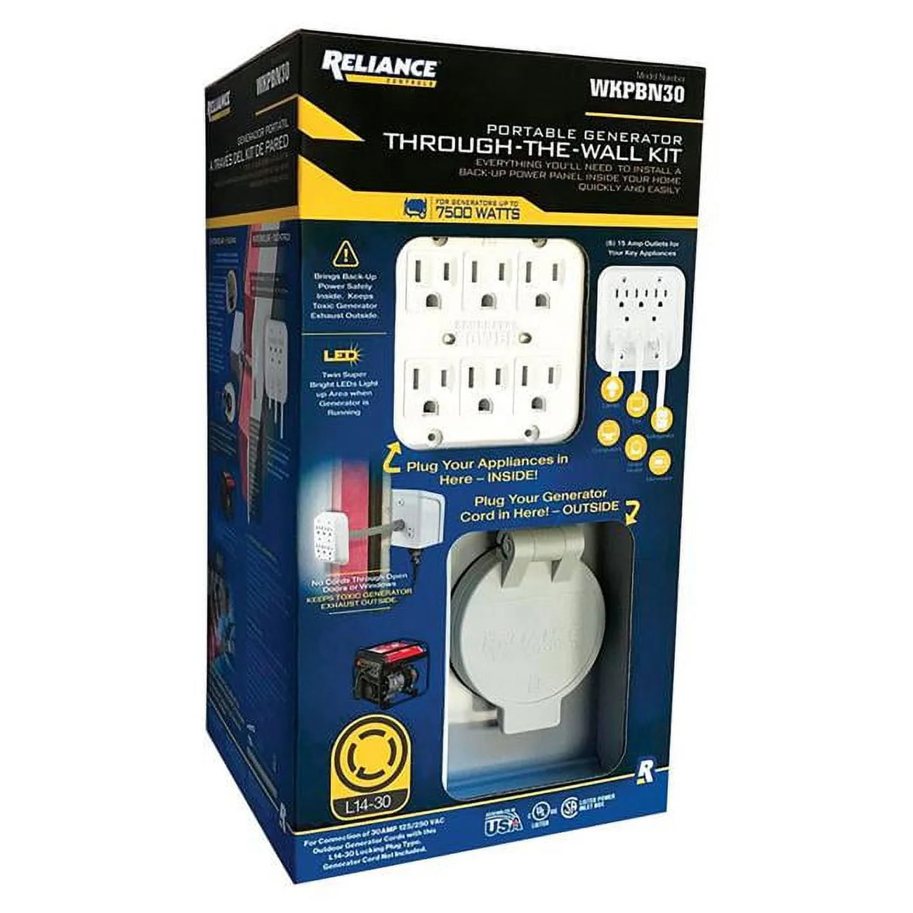 c0aadaff48eb0d880f2f00f1306558c05adaa3c9b89feb1ae04b0564e701a2e6.webp Reliance Controls WKPBN30 Portable Generator Through - the - Wall Kit Pwr Transfer - Image 1