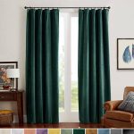 Lazzzy Velvet Curtains Green Panels Temperature Control Room Darkening Super Soft Luxury Drapes Home Decor for Bedroom Curtain Rod
