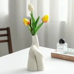 Nordic Shaped Double Ceramic Vase Set  – Modern Home Decor Ornament