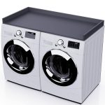 OfficeSimpli Washer Dryer Countertop, Laminate, Edge Rails, Made with Recycled Material, Easy Clean, Laundry Room Essentials and Decor