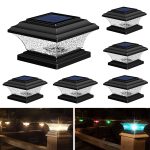 HUYIENO Solar Post Cap Lights Outdoor LEDING Deck Fence Light Two Light Modes Warm White 7 RGB Color Changing Suitable for 4x4 at MechanicSurplus.com HY1238-6