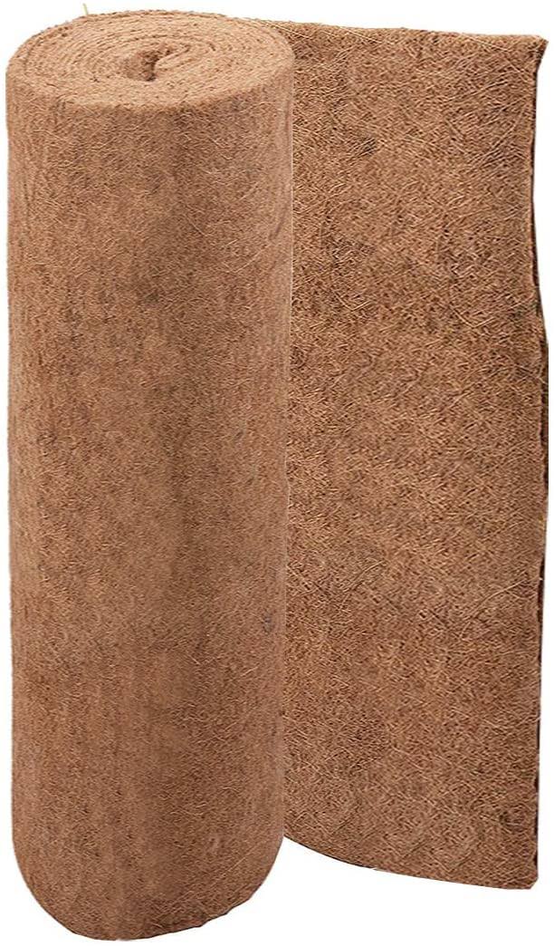 c0e6b966339888ccaae0cbd36fc807189d3220f975491b13fff0fdb70208409f.jpg HHTHH Natural Coconut Fiber Liner Sheets 40 x12 inch Coconut Mat Squared Fiber Coir Liner Roll for Garden Decoration Insulation Flowerpot Basket - Image 1
