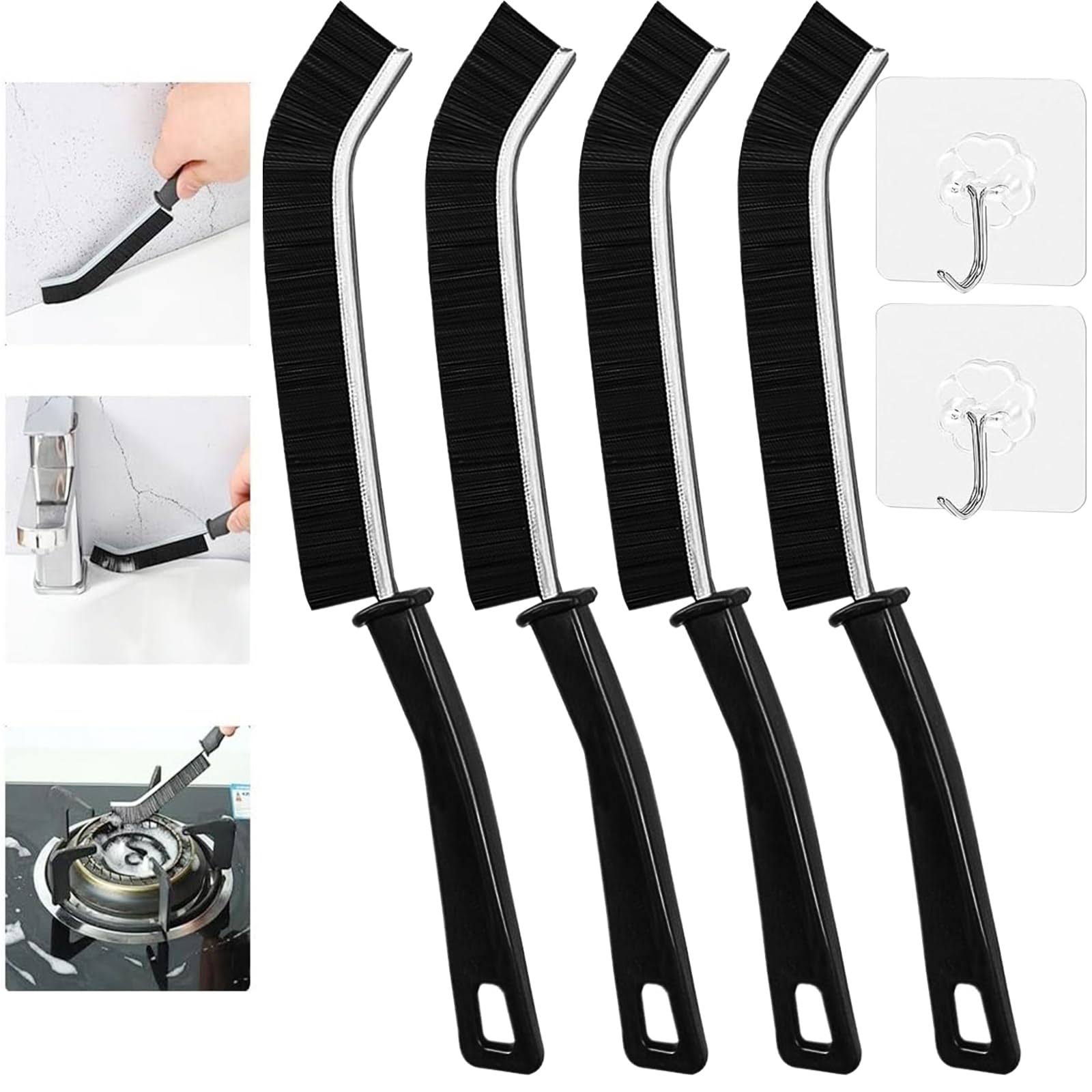 c100fae9570fcc42a6fc2b76bad12917684cd851abe9d8a6c40afa108b7676d5.jpg WandaQueen 4pcs Hard Bristle Crevice Cleaning Brush, Gap Crevice Cleaning Brush Dead Corners Small Cleaning Brush Tool, for Bathroom Kitchen Tiles - Image 1