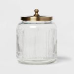Medium Glass Bath Canister Brass - Threshold
