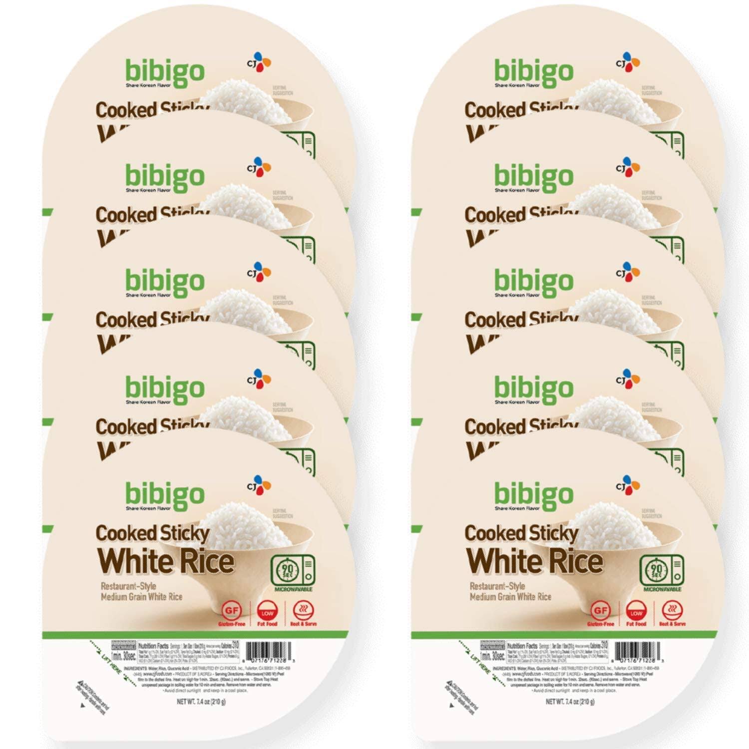 c12db47202ee8b31429b06dcbc4ac7b2ac3fe4e631462b0fac7701b2a8e1705f.jpg Bibigo Cooked Sticky White Rice Bowls, 7.4 oz, 12 ct - Image 1