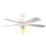Hampton Bay 68142 Vaurgas 44 in. LED Matte White Ceiling Fan