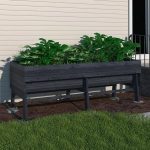 VEIKOUS Raised Garden Beds for Vegetables,Planter Boxes Outdoor Flower Bed - 70.8 inchx31.4 inchx28.5 inch, Grey, Gray