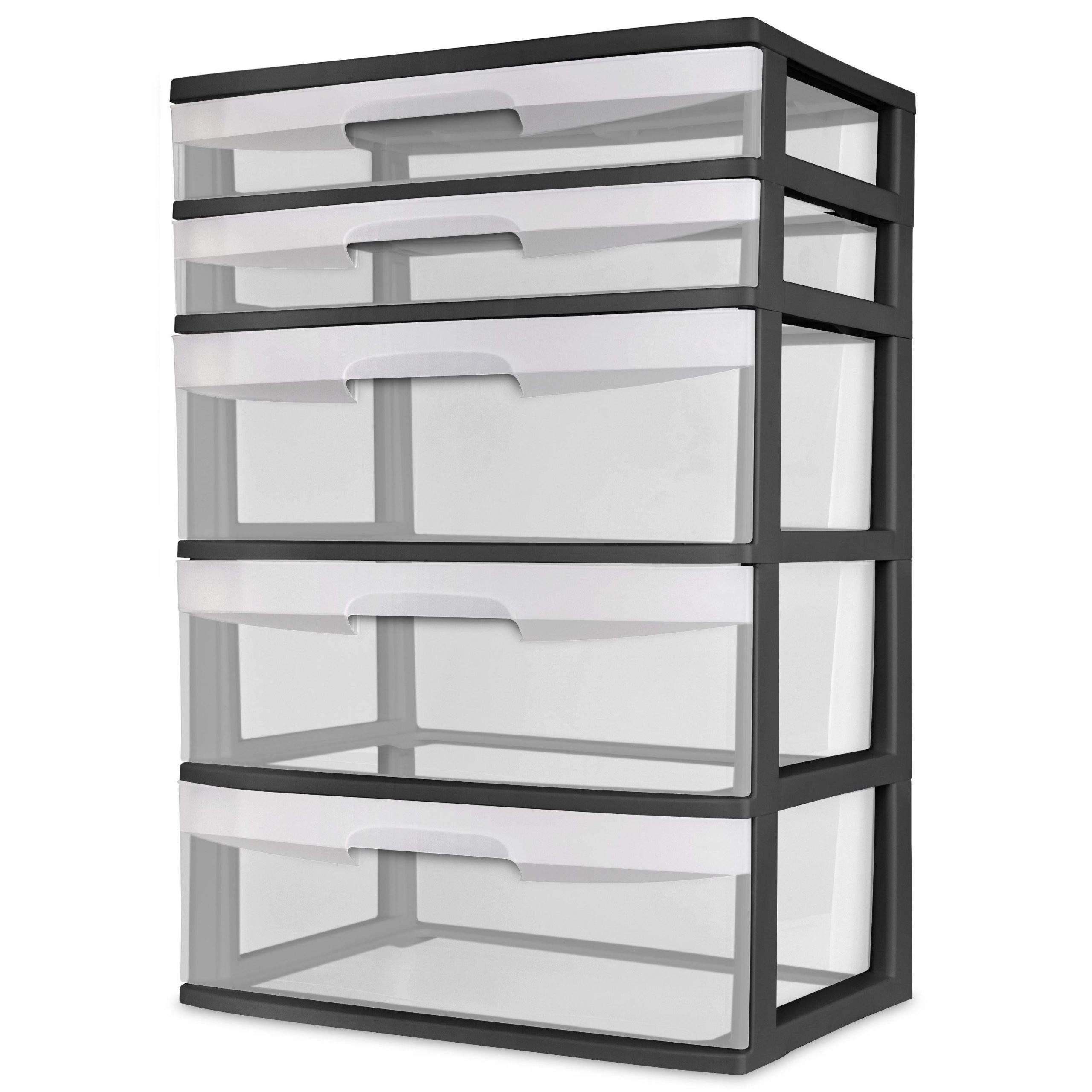 c150794716f477e3e61fc8eeac1eb8f9afb70ad89cd60d2df32b3a66db720b31.jpg 5 Drawer Wide Tower Storage Sterilite Organizer Cabinet Heavy Plastic - Image 1