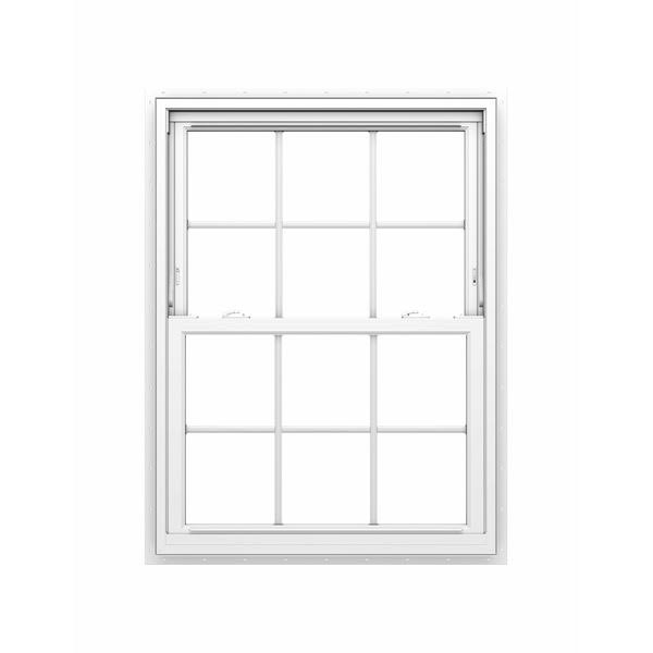 c15cd900121fb77b91fa96cc6d33a8165d804023205e8c59f9418934ebb1a854.jpg Pella White 31.5" x 53.5" x 4.5" Jamb Vinyl New Construction Double Hung Window - Each - Image 1