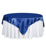 Efavormart 72" Satin Square Tablecloth Overlay for Wedding Catering Party Table Decorations Royal Blue Square Tablecloth Cover