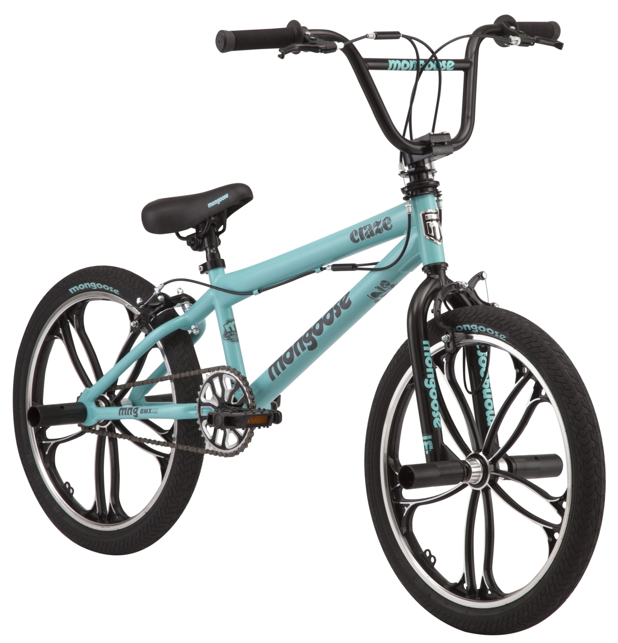 c1692dbe6a18689091126db913f6dbd7cba7990a78ec5062bda7cc7c79a2a707.jpg 20 Craze BMX Kid's Bike. Ages 6+. Black & Mint - Image 1