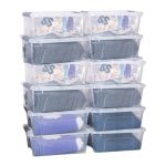 Costway 12 Pack Latch Stack Storage Box Tubs Bins Latches Handles
