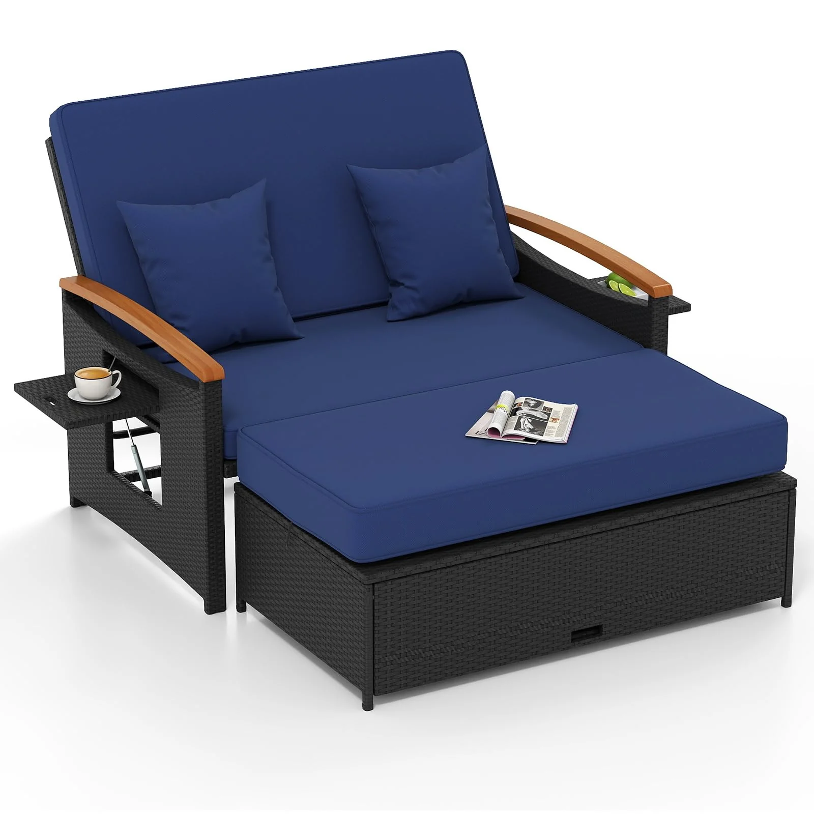 c1abcc5eae5a586afd865c8f2119a0575cd7ae25288e355071cfa26c188fba1d.webp Tangkula Patio Rattan Daybed with 4-Level Adjustable Backrest - Image 1