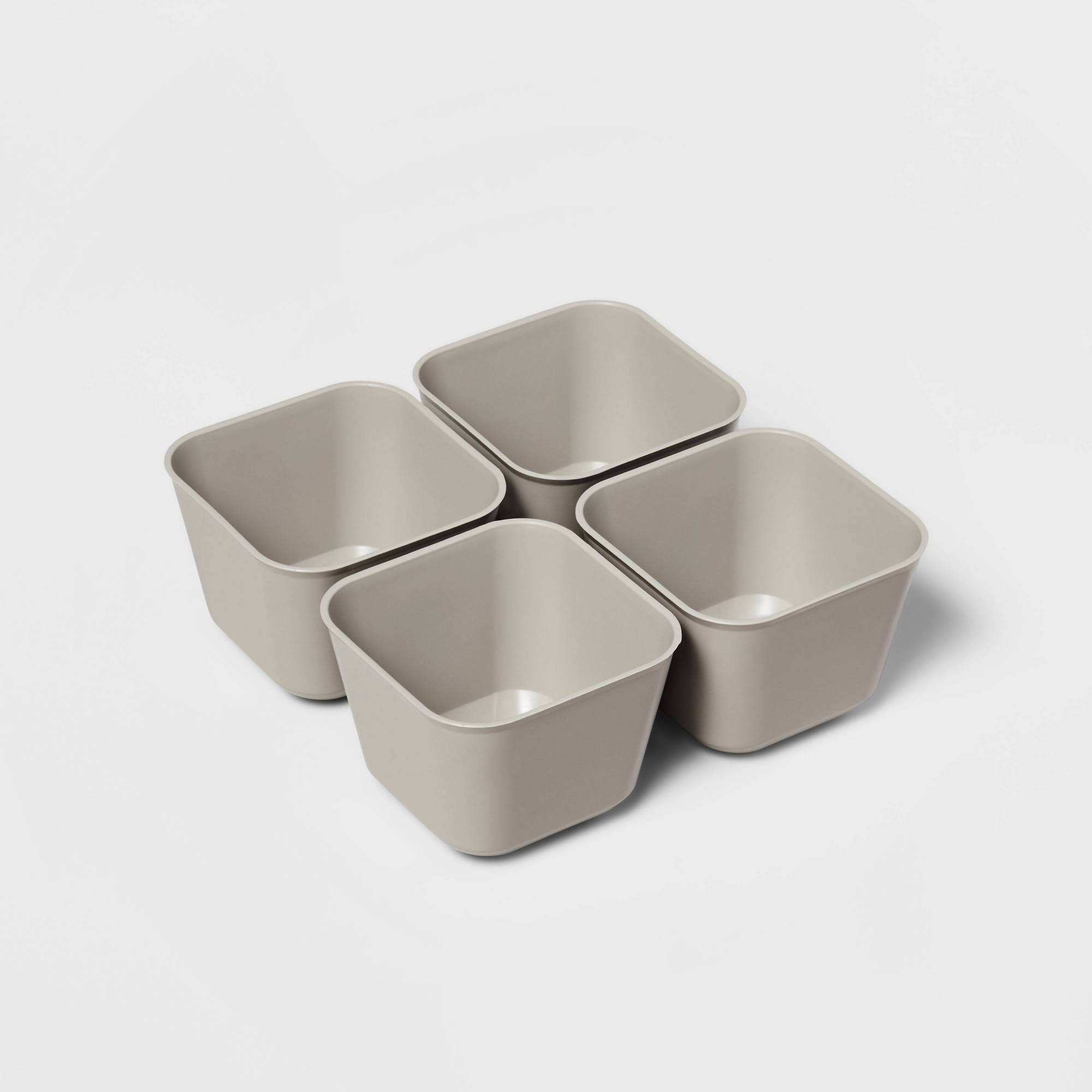 c1b5e4f546b640d4e7d6b5c2b815b67824216f53a1297f00f43f980ab7fcb7ad.jpg 4pk Small Storage Trays Gray Mist - Room Essentials - Image 1