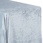 Dusty Blue Velvet Rectangular Tablecloth Size: 90 x 132 in | Wedding | Event | Wholesale by CV Linens
