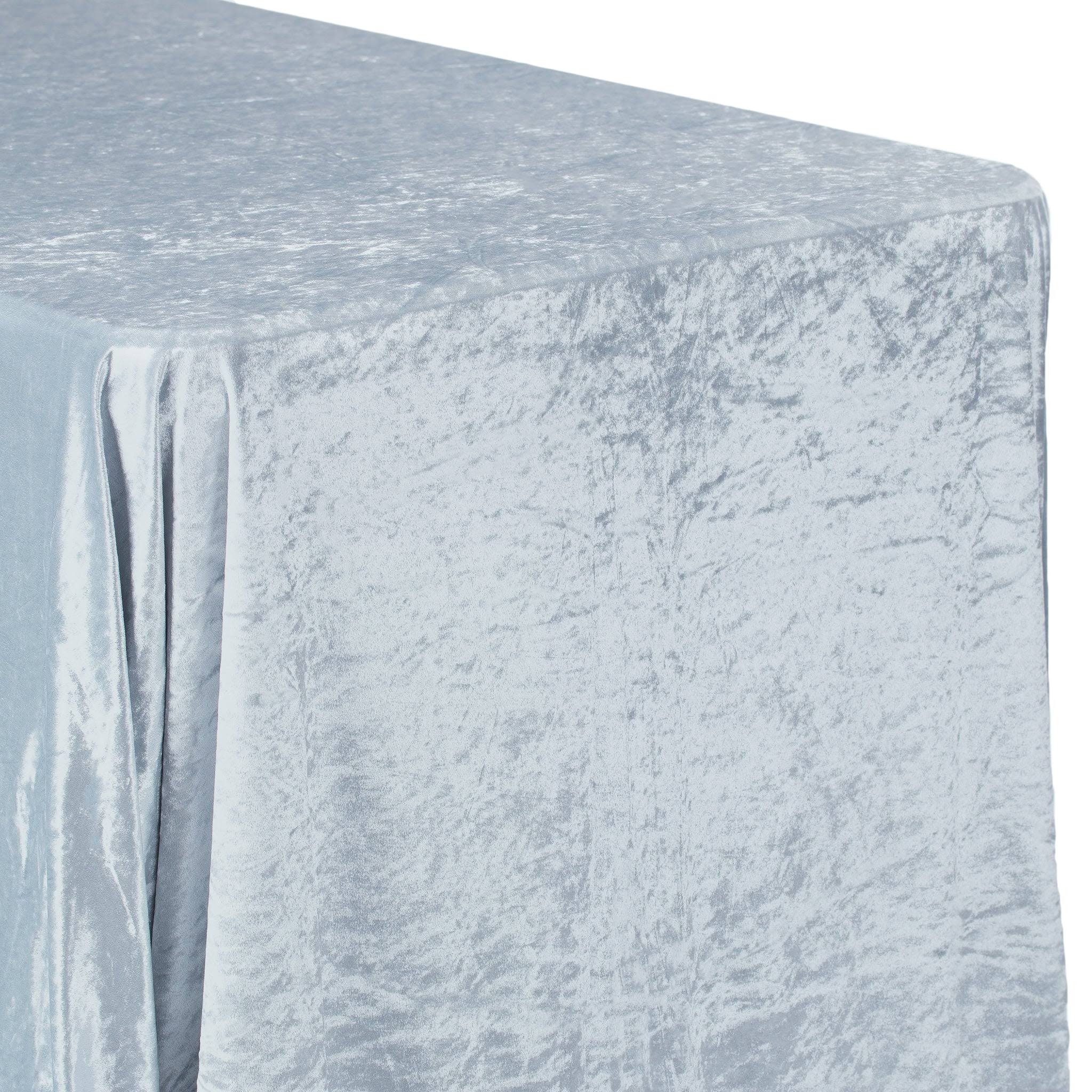c1ba91859c6aa8e8f92403125db8524fcd0b3b493fcae865797d930838e6046b.jpg Dusty Blue Velvet Rectangular Tablecloth Size: 90 x 132 in | Wedding | Event | Wholesale by CV Linens - Image 1