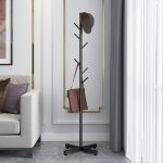 Dianthe Modern Free-Standing Metal Coat Rack w/7 Hooks Rebrilliant Color: Black
