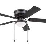 Harbor Breeze Armitage 52-in Matte Black Indoor Flush Mount Ceiling Fan with Light (5-Blade)