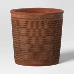 Weathered Texture Ceramic Indoor Outdoor Novelty Planter 1 Planter Pot Brown 6"X6" - Threshold