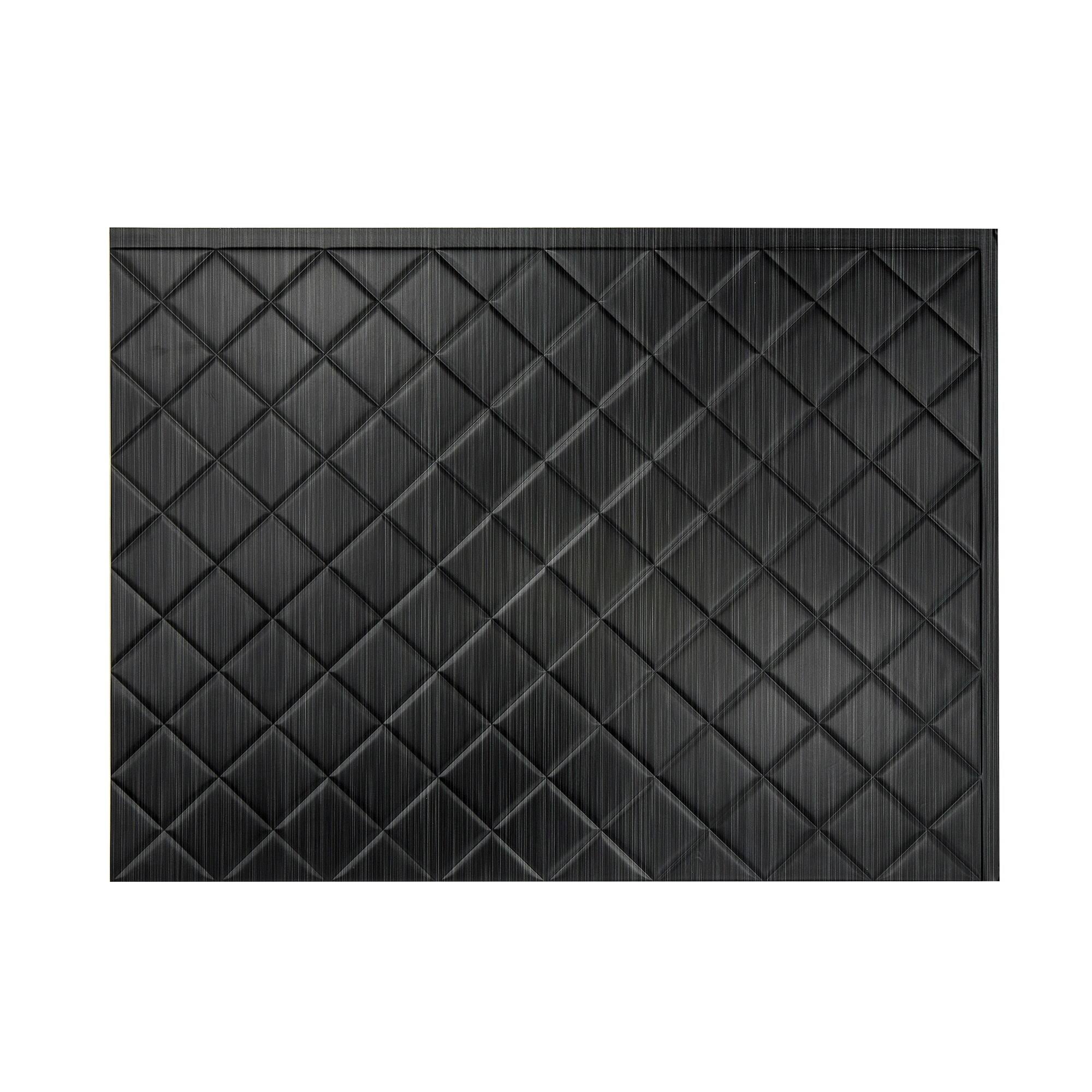 c2146f0bb85f2ca0314702c8756343a29ad5e3e8f95fb8394e30204417c011d0.jpg Fasade Quilted Decorative Vinyl Backsplash Panel - 5 Pack - Brushed Onyx PB5442 - Image 1