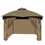 10'x10' Gazebo Curtains Outdoor Waterproof. Universal Replacement Curtain 4-Panels. Sidewalls with Zipper for Garden. Patio. Yard