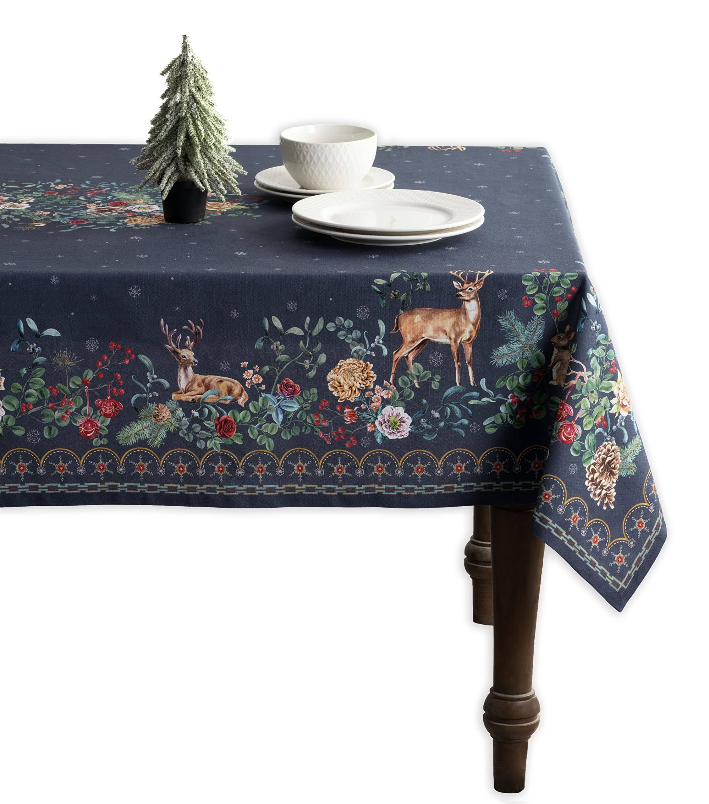 c296fec484e82b90fab2cd45f5d86e26d705e16ccb3fabc119edd246790bede7.jpg Maison d' Hermine Table Cover 100% Cotton 60"x60" Decorative Tablecloth Washable Square Tablecloths, Dining, Home, Wedding, Banquet, Buffet, - Image 1