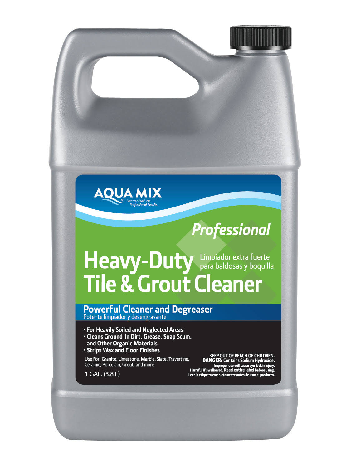 c299009a7b647bf69e6d92b62920603ca445fc1cf19db99b788b97882e3946b3.jpg Aqua Mix Heavy Duty Tile and Grout Cleaner - Gallon - Image 1