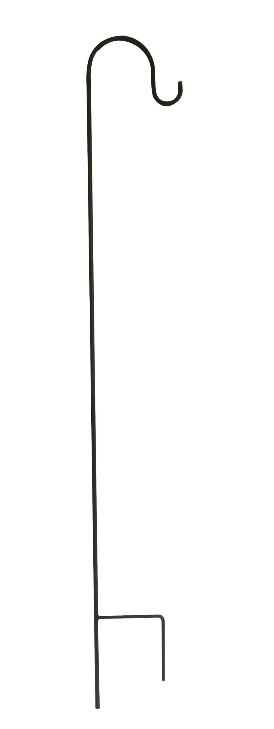 c2b32e3b28453db2d40ffd29a1c030d2130076ffda22a45a14484cca14a5b959.jpg Garden Accents 90-in Black Powder Coated Metal Shepherd's Hook 84600L - Image 1