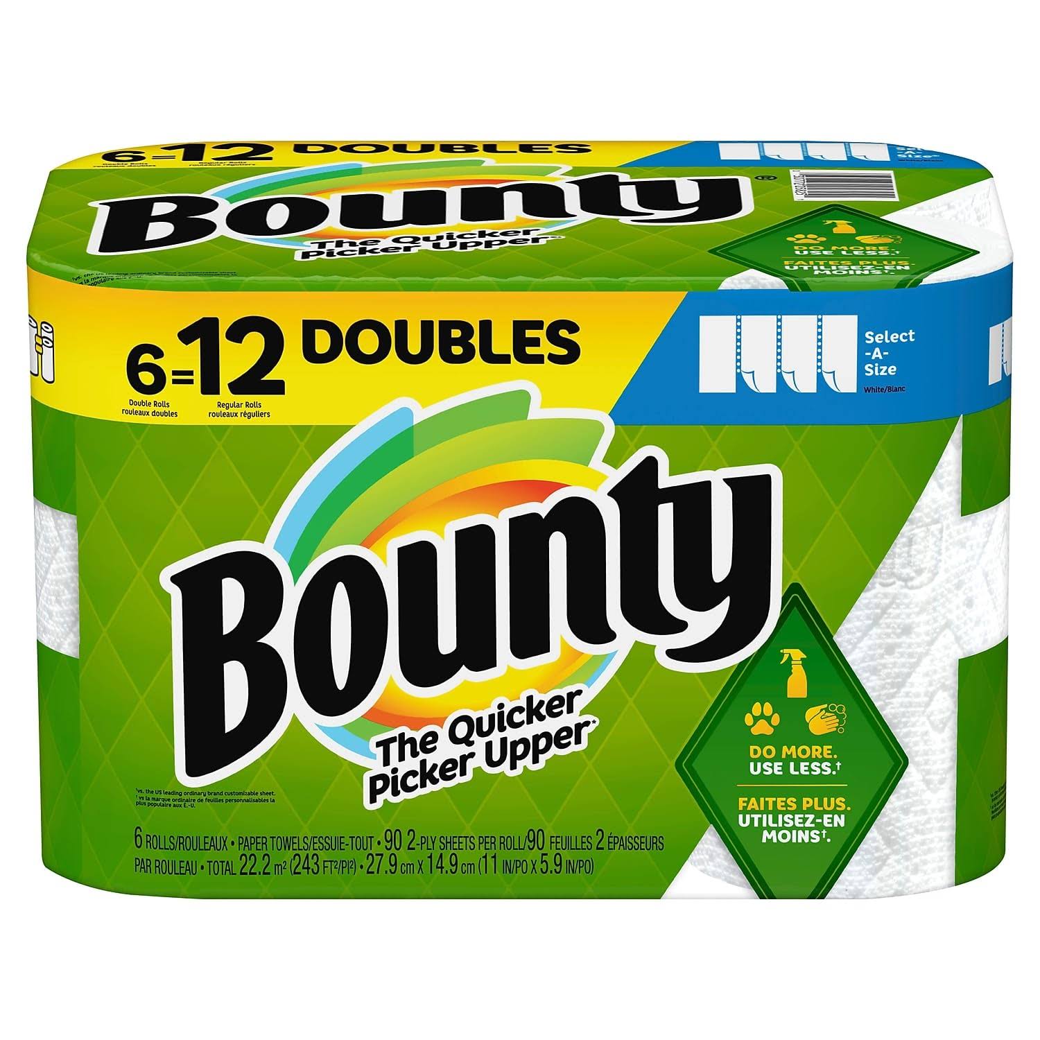 c2d7785009bd119441440e5b23685fa70074a69c9ba9aa91516ac7c80f01bda2.jpg Bounty Select-A-Size Paper Towels, Double Rolls - 6 count - Image 1