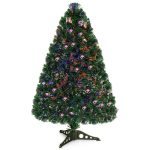 Costway 3ft Pre-Lit Fiber Optic PVC Christmas Tree Tabletop Plastic