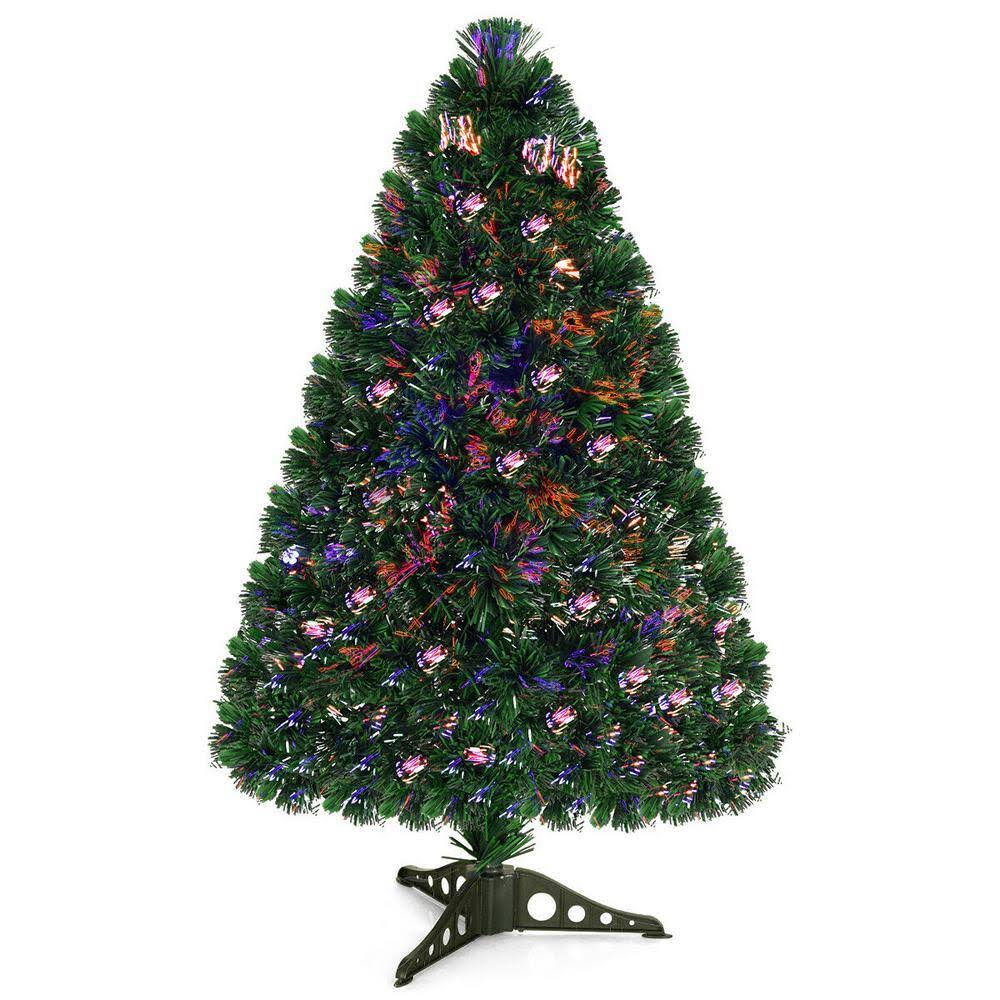 c2f4ba3635972dbd6f584e04690f07257c25766200a029d4946d7e078e9eb8db.jpg Costway 3ft Pre-Lit Fiber Optic PVC Christmas Tree Tabletop Plastic - Image 1