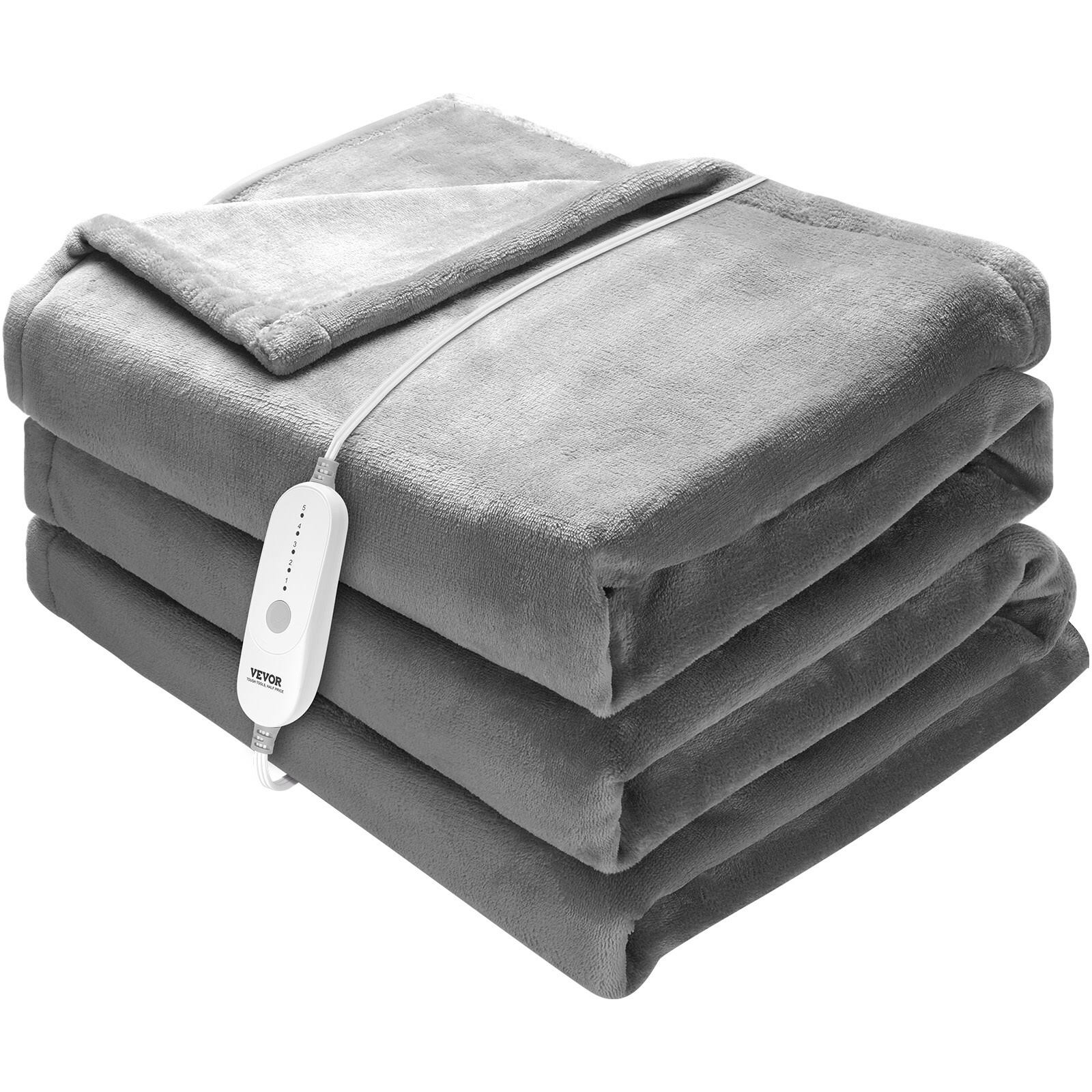 c337e8a074ad46b313182fe04e820b0448eb3a38113de2ee6b82aa3962d102af.jpg VEVOR Heated Blanket Electric Throw, 72" x 84" Full size, Soft Flannel Heating Blanket with 10 Hours Timer Auto-Off & 5 Heating - Image 1