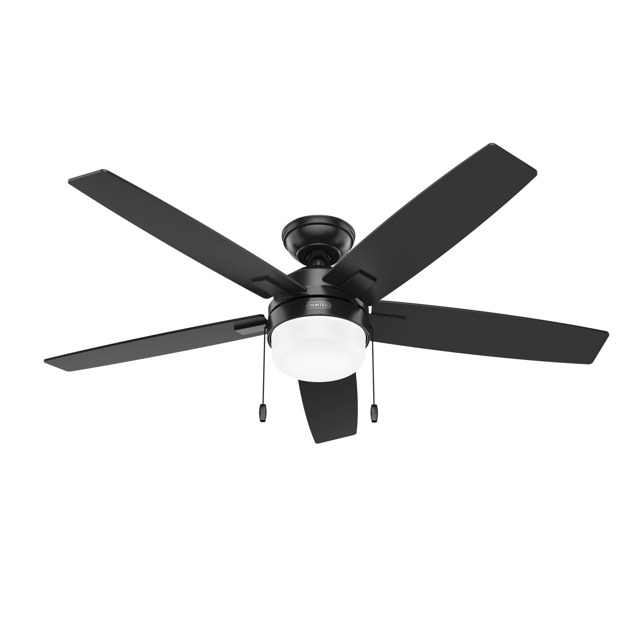 c33a02021e72f110d61ec5d0b7ba7daa97762d8101fb48e21ff90634a68362a3.jpg Hunter 52485 52 in. Anisten Matte Black Ceiling Fan with LED Light Kit & Pull Chain - Image 1