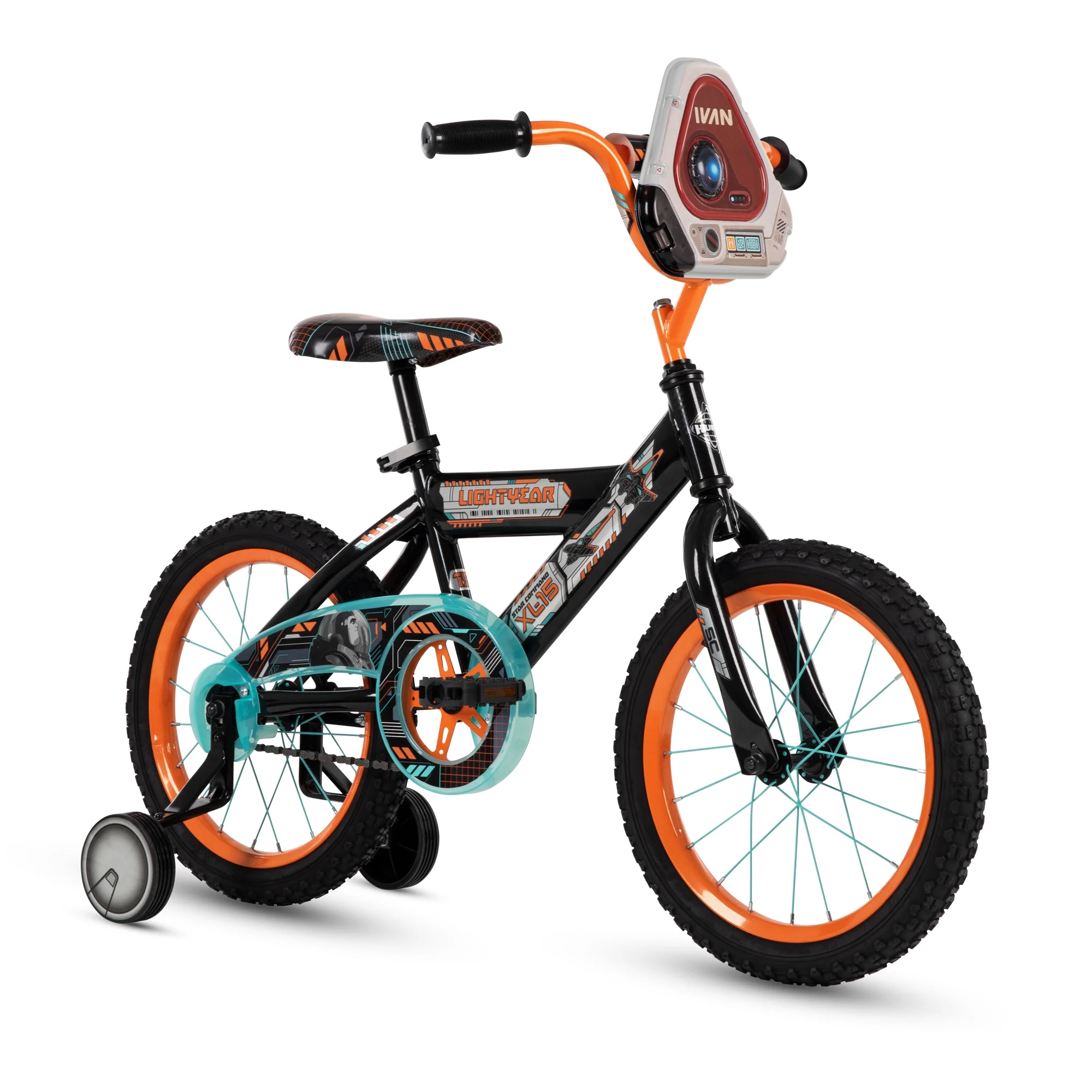 c340dda22b0b49934c3e8a8032bfee06e8b926ab0e6a5e03f413191ce3a02d33.webp Pixar Buzz Lightyear 16 in Bike by Huffy, Black - Image 1